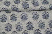 Indian Aristan Hand Block Print Blue Thick Linen Fabric – Bheeshma