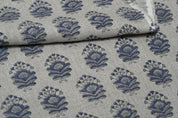 Indian Aristan Hand Block Print Blue Thick Linen Fabric – Bheeshma