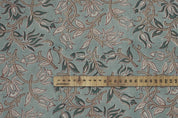 Block print linen fabric pillow, cushion, window linen curtain, floral handmade art, Indian textile, linen drapery upholstery - KAMAL DUTTA