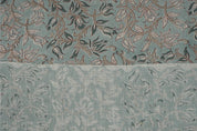Block print linen fabric pillow, cushion, window linen curtain, floral handmade art, Indian textile, linen drapery upholstery - KAMAL DUTTA