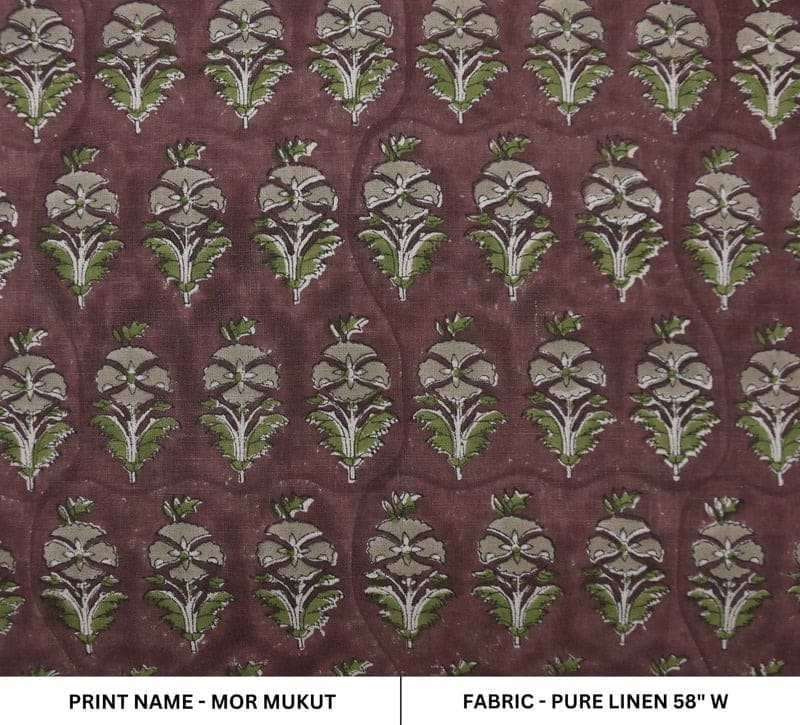 Aristan Hand Block Print Green Pure Linen Fabric Cushion – Mormukut