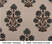 Aristan Handcrafted Block Print Gray Duck Canvas  Fabric – Morpankh