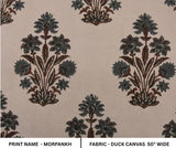 Aristan Handcrafted Block Print Gray Duck Canvas  Fabric – Morpankh