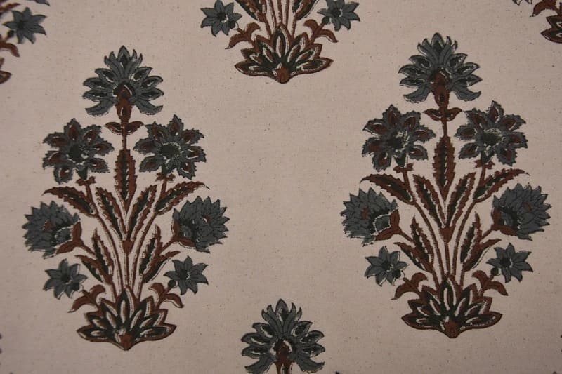 Aristan Handcrafted Block Print Gray Duck Canvas  Fabric – Morpankh