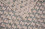 Aristan Handmade Block Print Beige Floral Thick Linen Fabric - Traz