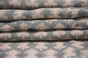 Aristan Handmade Block Print Beige Floral Thick Linen Fabric - Traz