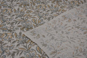 Aristan Handmade Block Print Brown Pure Linen Fabric - Qudrat