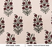Aristan Handmade Block Print Green Thick Cotton Fabric - Hjara