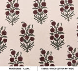 Aristan Handmade Block Print Green Thick Cotton Fabric - Hjara