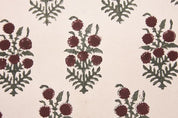 Aristan Handmade Block Print Green Thick Cotton Fabric - Hjara