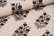 Aristan Handmade Block Print Green Thick Cotton Fabric - Hjara