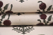 Aristan Handmade Block Print Green Thick Cotton Fabric - Hjara