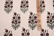 Aristan Handmade Block Print Green Thick Cotton Fabric - Hjara