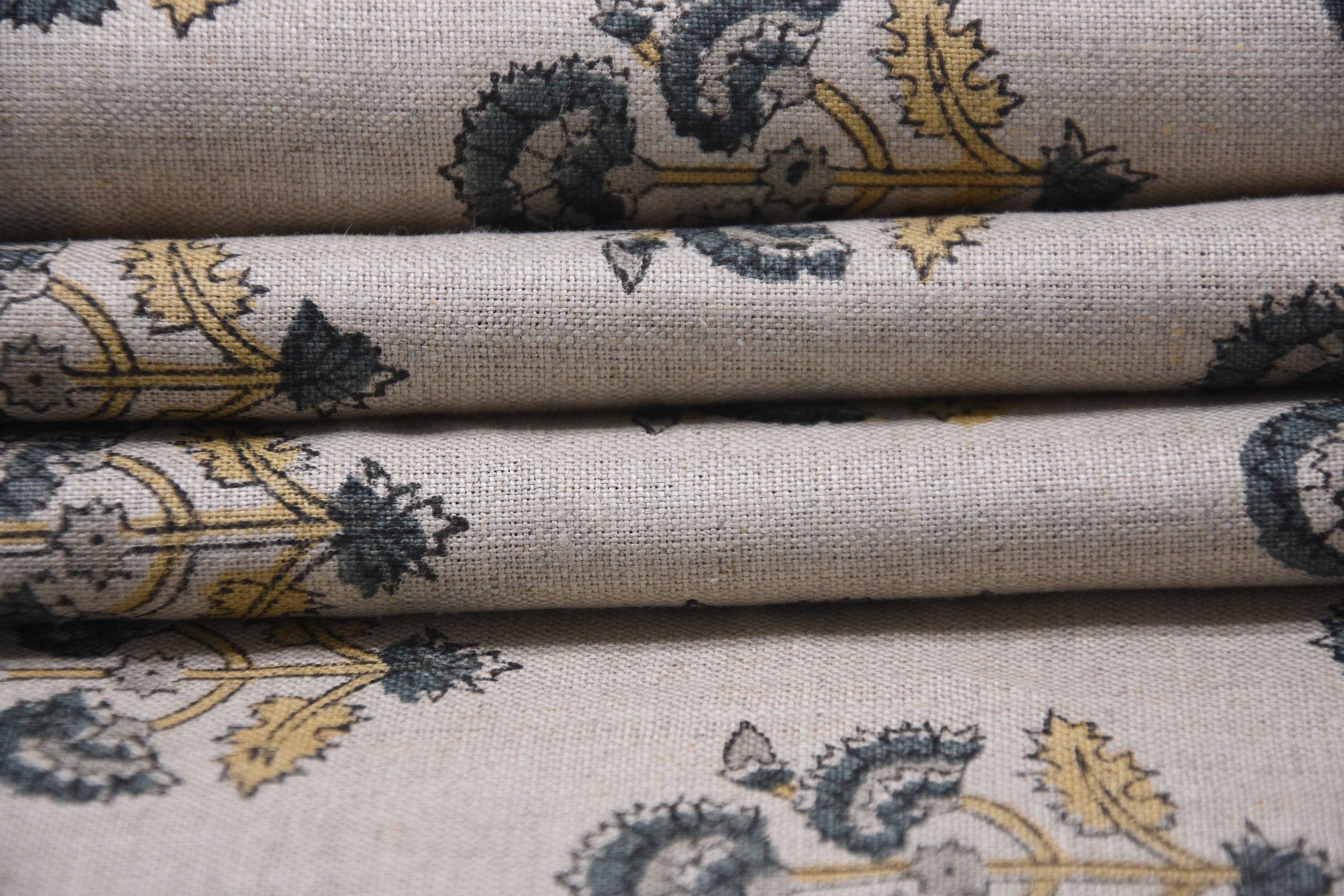 Pure linen 58" wide window curtains, heavy linen fabric, table cover, lampshades, decorative cushions - TRAFFIC LIGHT