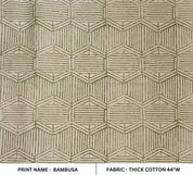 Aristan Thick Cotton Hand Block Print Beige Floral Fabric - Bambusa