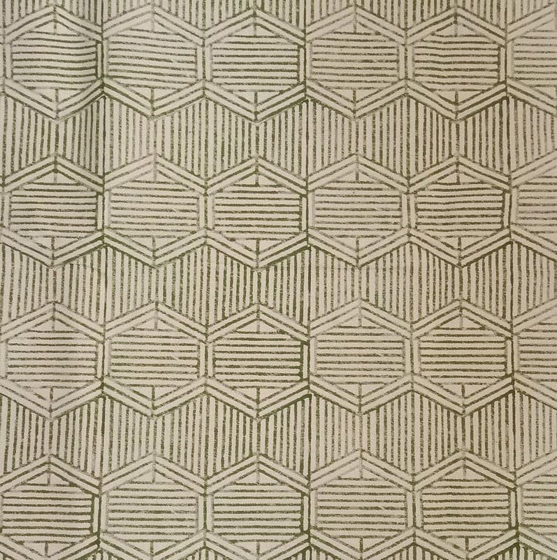 Aristan Thick Cotton Hand Block Print Beige Floral Fabric - Bambusa