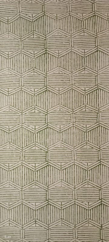 Aristan Thick Cotton Hand Block Print Beige Floral Fabric - Bambusa