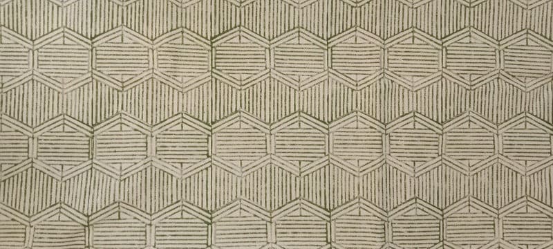 Aristan Thick Cotton Hand Block Print Beige Floral Fabric - Bambusa