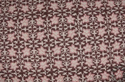 Aristan Hand Block Print Pink Pure Linen Fabric - Chudamani