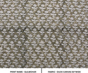 Cotton Block Print Fabric 50 Inch Width Medium Weight Duck Canvas Beige Base Color Curtains and Drapes Pillow Covers Tablecloths and Runners Bedding Tote Bag Lampshades Napkins by Fabritual