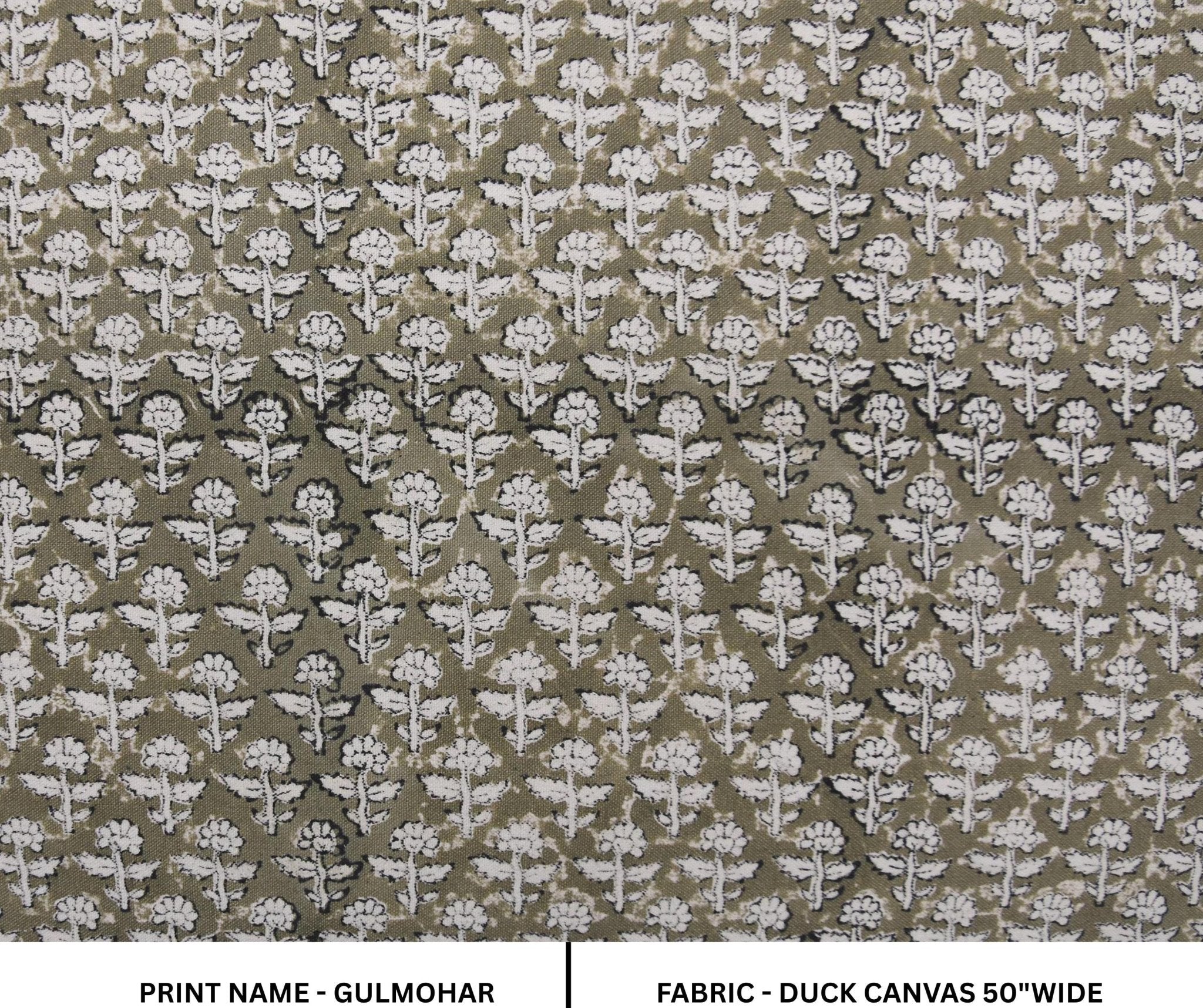 Cotton Block Print Fabric 50 Inch Width Medium Weight Duck Canvas Beige Base Color Curtains and Drapes Pillow Covers Tablecloths and Runners Bedding Tote Bag Lampshades Napkins by Fabritual