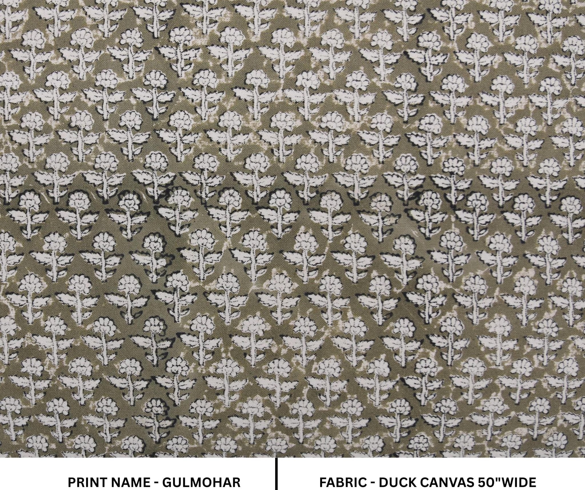 Cotton Block Print Fabric 50 Inch Width Medium Weight Duck Canvas Beige Base Color Curtains and Drapes Pillow Covers Tablecloths and Runners Bedding Tote Bag Lampshades Napkins by Fabritual