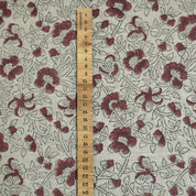 Linen Block Print Fabric 58 Inch Width Heavy Weight Linen Natural Base Color Curtains and Drapes Upholstery Handmade Art Pillow Covers Tablecloths and Runners Bedding Tote Bag Lampshades Napkins