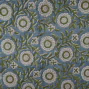 Linen Block Print Fabric 58 Inch Width Heavy Weight Linen Natural Base Color Curtains and Drapes Upholstery Handmade Art Pillow Covers Tablecloths and Runners Bedding Tote Bag Lampshades Napkins