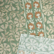 Cotton Block Print Fabric 58&quot; Width Medium Weight Pure Linen Natural Base Color Curtains and Drapes Tablecloths and Runners Bedding Tote Bag Lampshades Napkins by Fabritual