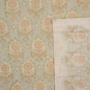 Linen Block Print Fabric 58 Inch Width Light Weight Linen Natural Base Color Handmade Creative Design To Make Curtains and Drapes Upholstery Pillow Covers Tablecloths and Runners Lampshades Napkins