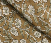 Linen Block Print Fabric 58 Inch Width Medium Weight Linen Natural Base Color Handmade Creative Design To Make Curtains and Drapes  Pillow Covers Tablecloths and Runners Bedding Tote Bag Lampshades Napkins by Fabritual