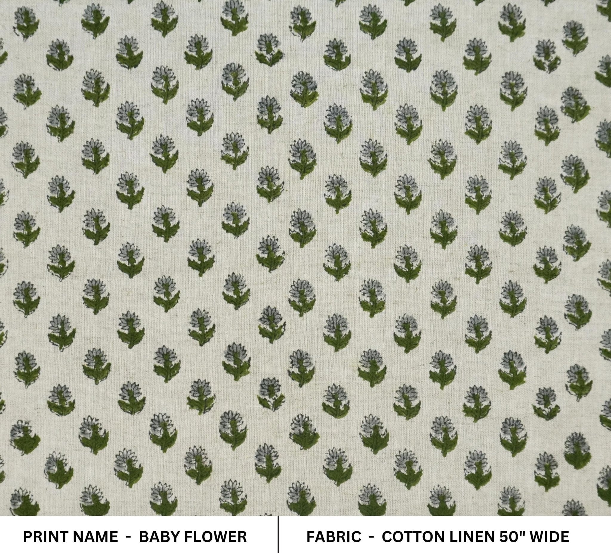 Linen Block Print Cotton Linen Fabric 50 Inch Width Light Weight Linen Natural Base Color Curtains and Drapes Upholstery Handmade Art Pillow Covers Tablecloths and Runners Bedding Tote Bag Lampshades Napkins by Fabritual