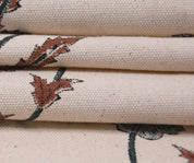 Cotton Block Print Fabric 50 Inch Width Medium Weight Duck Canvas Beige Base Color Curtains and Tablecloths and Runners Bedding Tote Bag Lampshades Napkins by Fabritual