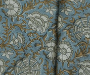 Linen Block Print Fabric 58 Inch Width Medium Weight Linen Natural Base Color Curtains and Drapes Upholstery Handmade Art Pillow Covers Tablecloths and Runners Lampshades Napkins by Fabritual