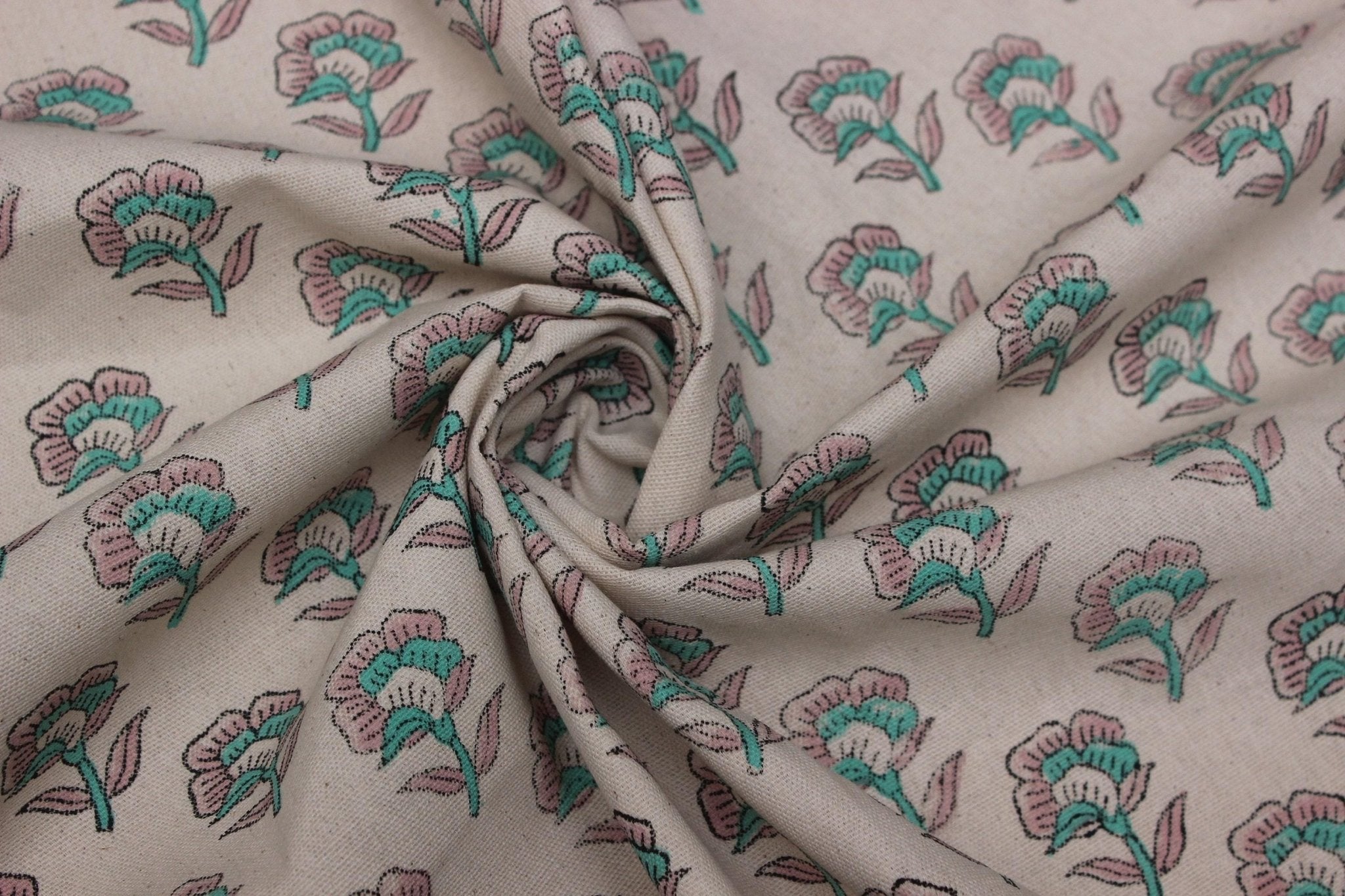 Rustic boho linen with hand block print for tables and windows
Decorative linen fabric with Indian floral block print for home accents
Upholstery-grade pure linen with block printing for pillows and seats.