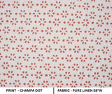 Indian Ancient Brown Champa Dot Block Print Pure Linen Fabric for Drapery and Upholsterty