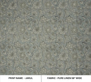 Linen Block Print Fabric 58 Inch Width Medium Weight Linen Natural Base Color Handmade Creative Design To Make Curtains and Drapes Upholstery Pillow Covers Tablecloths and Runners Lampshades Napkins by Fabritual