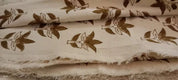 Handmade Block Print Brown Floral Duck Canvas Fabric - Saapt Paati