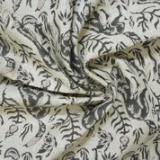 Heavy Linen with Floral Block Prints, Great for Decorative Pillow Covers Eco-Friendly Linen Fabric with Block Print, Great for Custom Decor Pieces Block Printed Linen Fabric with 58-Inch Width Natural Linen Fabric with Hand Block Print, Suitable for Tablecloths and Pillow Covers .