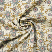 Neutral Heavy Linen with Global-Inspired Block Print for DIY Projects  Indian Block Print on Natural Linen Fabric for High-End Home Projects Minimalist Block Printed Linen in Heavyweight for Interior .