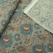 Linen Block Print Fabric 58 Inch Width Heavy Weight Linen Natural Base Color Curtains and Drapes Handmade Art Pillow Covers Tablecloths and Runners Bedding Tote Bag Lampshades Napkins by Fabritual