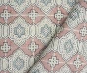 Linen Block Print Fabric Linen Blend 58 Inch Width Light Weight Linen Natural Base Color Curtains and Drapes Upholstery Handmade Art Pillow Covers Tablecloths and Runners Bedding Tote Bag Lampshades Napkins by Fabritual