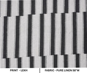 Hand Block Printed Black Stripe Pure Linen Boho Fabric for Curtains & Sofa Covers - Lekh Design