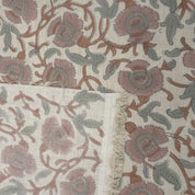 Linen Block Print Fabric Linen Blend 58 Inch Width Light Weight Linen Natural Base Color Curtains and Drapes Handmade Art Pillow Covers Tablecloths and Runners Bedding Tote Bag Lampshades Napkins by Fabritual