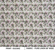 Neutral Base Block Print Linen, 58” Wide, Great for Pillows, Drapes and More Vintage-Inspired Block Printed Linen Fabric for Upholstery and Bed Covers Soft Yet Durable Block Print Linen, Made for Home Furnishing and Craft Projects .