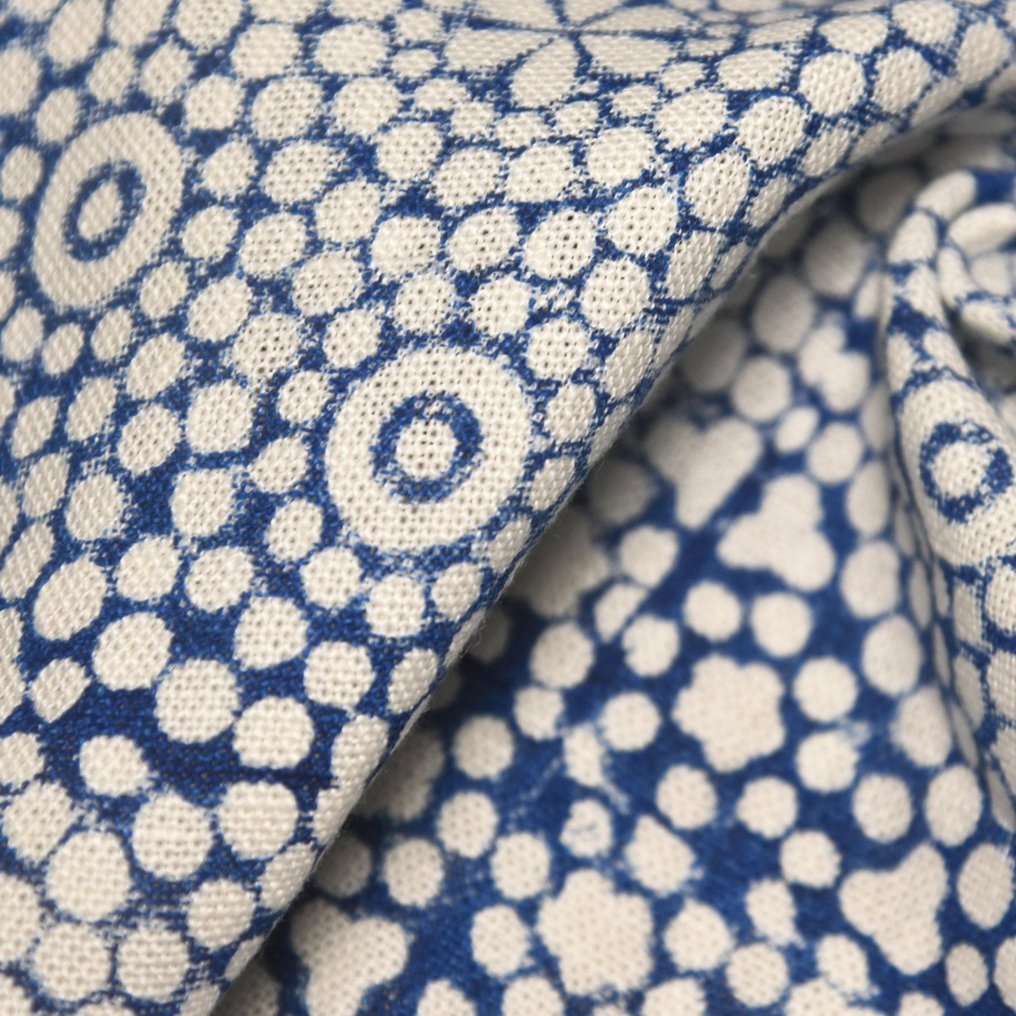 Linen Block Print Fabric 58 Inch Width Heavy Weight Linen Off White Base Color Curtains and Drapes Upholstery Handmade Art Pillow Covers Bedding Tote Bag Lampshades Napkins by Fabritual