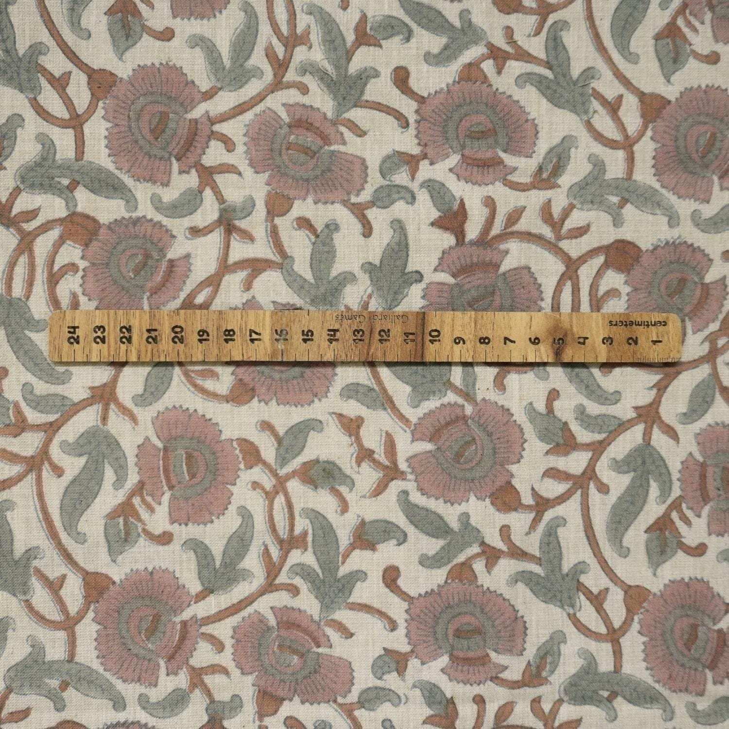 Linen Block Print Fabric Linen Blend 58 Inch Width Light Weight Linen Natural Base Color Curtains and Drapes Upholstery Handmade Art Pillow Covers Tablecloths and Runners Bedding Tote Bag Lampshades by Fabritual