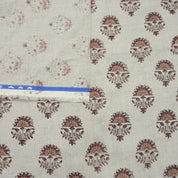 Linen Block Print Fabric 58 Inch Width Medium Weight Linen Natural Base Color Curtains and Drapes Handmade Art Pillow Covers Tablecloths and Runners Bedding Tote Bag Lampshades Napkins by Fabritual