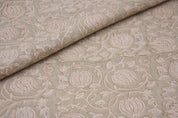 Linen Block Print Fabric 58 Inch Width Heavy Weight Linen Natural Base Color  Upholstery Handmade Art Tablecloths and Runners Bedding Tote Bag Lampshades Napkins by Fabritual