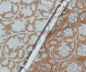 Linen Block Print Fabric 58 Inch Width Medium Weight Linen Natural Base Color Curtains and Drapes Upholstery Pillow Covers Tablecloths and Runners Lampshades Napkins by Fabritual